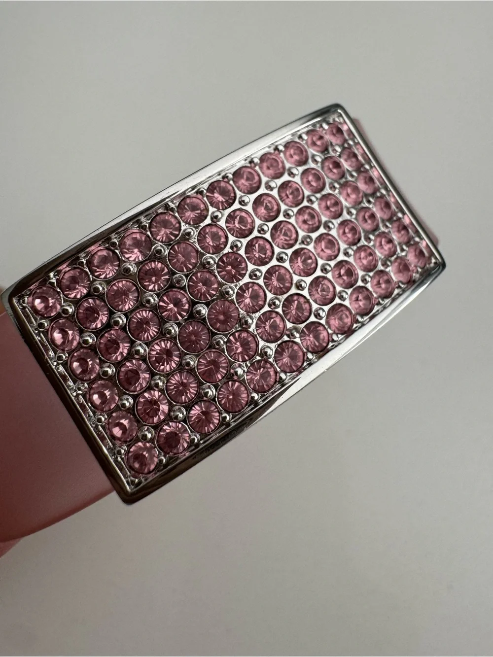Swarovski Light Pink Crystal Pavé Bracelet with Silver Accents